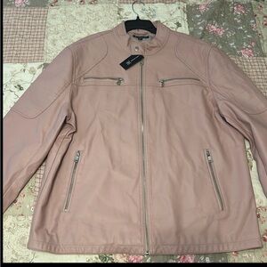 INC International Concepts Blush Faux Leather Jacket